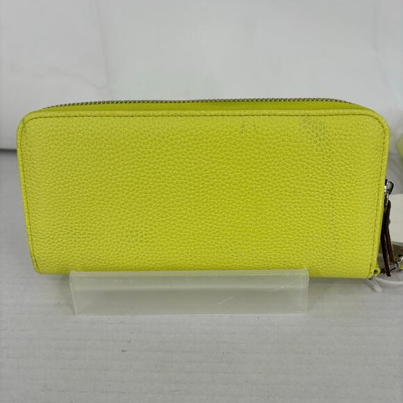 Anne Klein Slim Z/A Wallet Zip Around Wristlet Yellow Bow Detail New 7.5 Inch - Picture 4 of 10